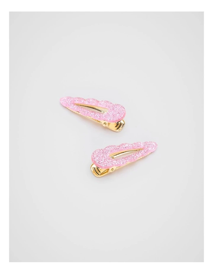 Scallop Glitter Snap in Candy Pink image 1