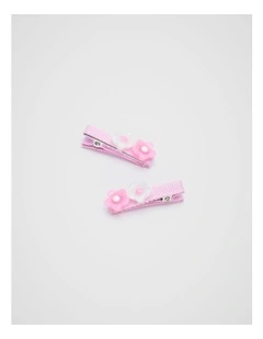 Mini Flower Duck Clips in Candy Pink
