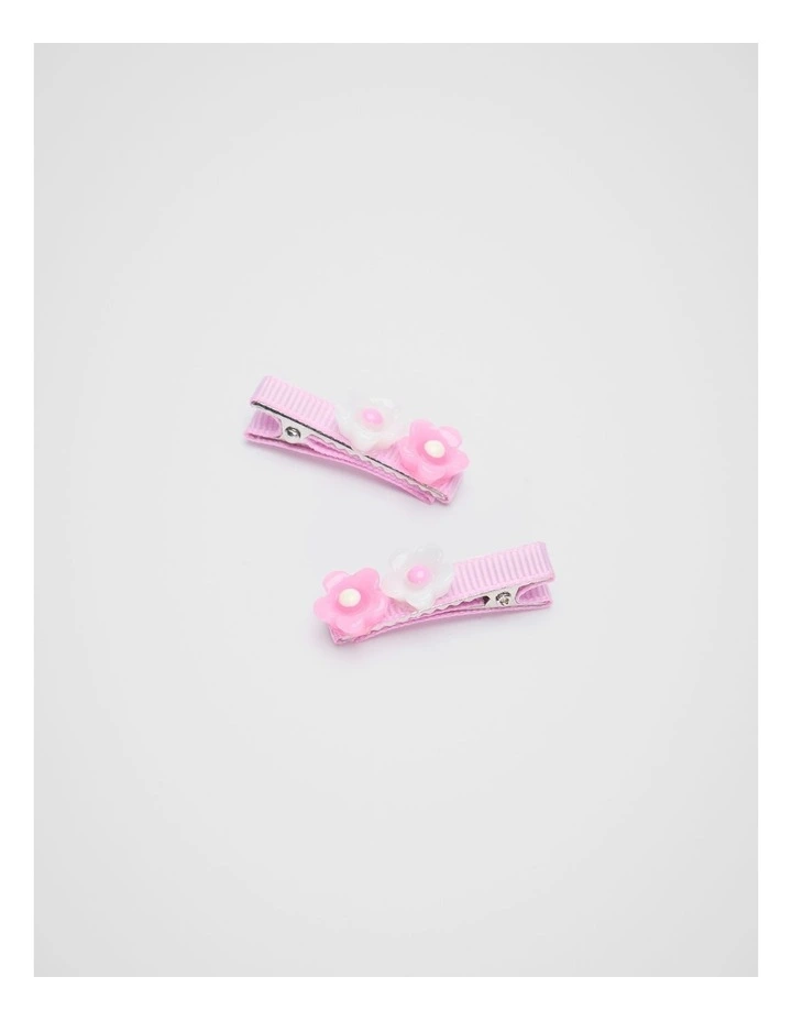 Mini Flower Duck Clips in Candy Pink image 1