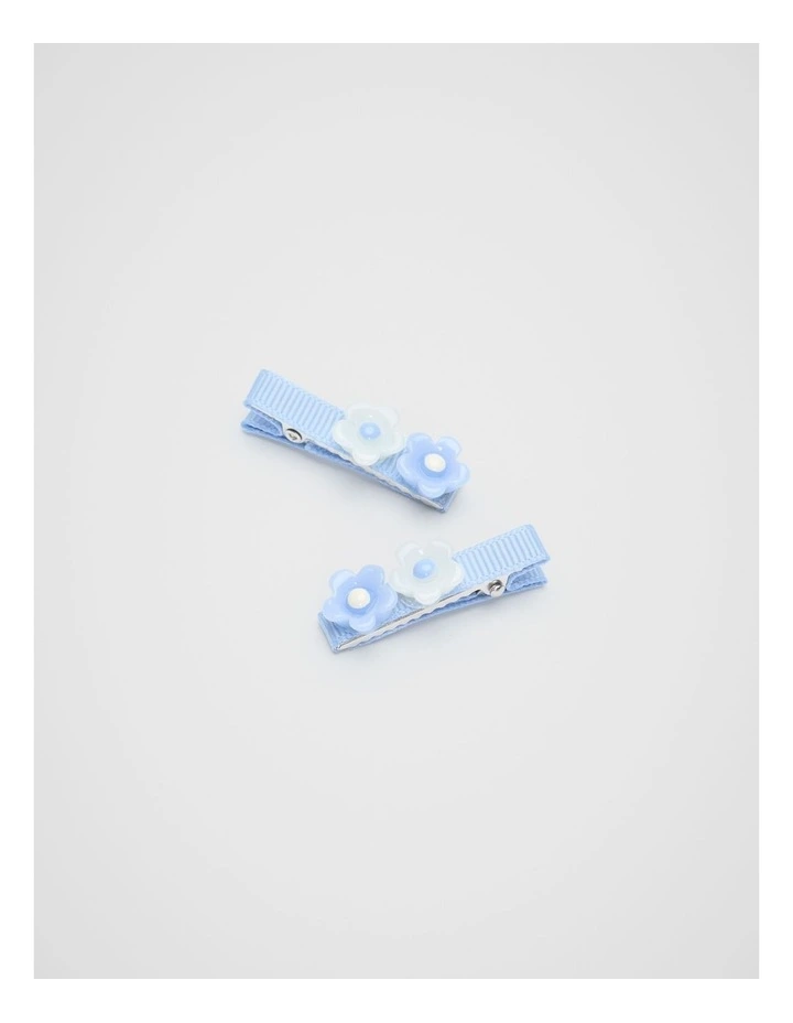 Mini Flower Duck Clips in Luna Blue image 1
