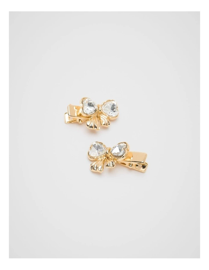Crystal Bow Duck Clips in Gold image 1