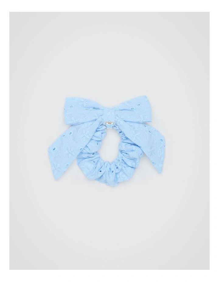 Broderie Charm Bow Scrunchies in Luna Blue image 1