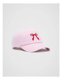 Motif Cap in Pink Stripe