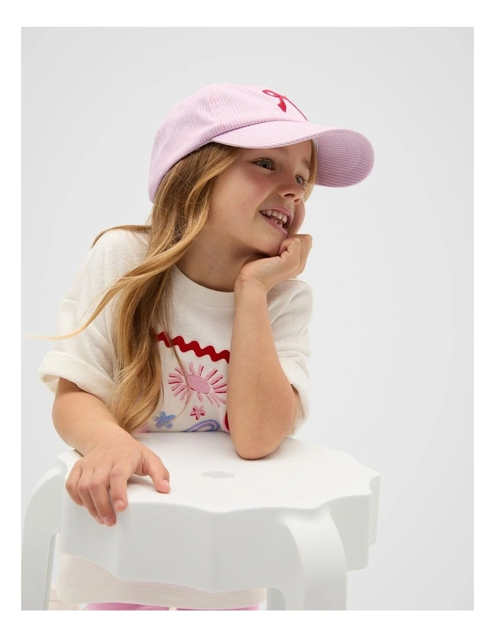 Motif Cap in Pink Stripe image 2