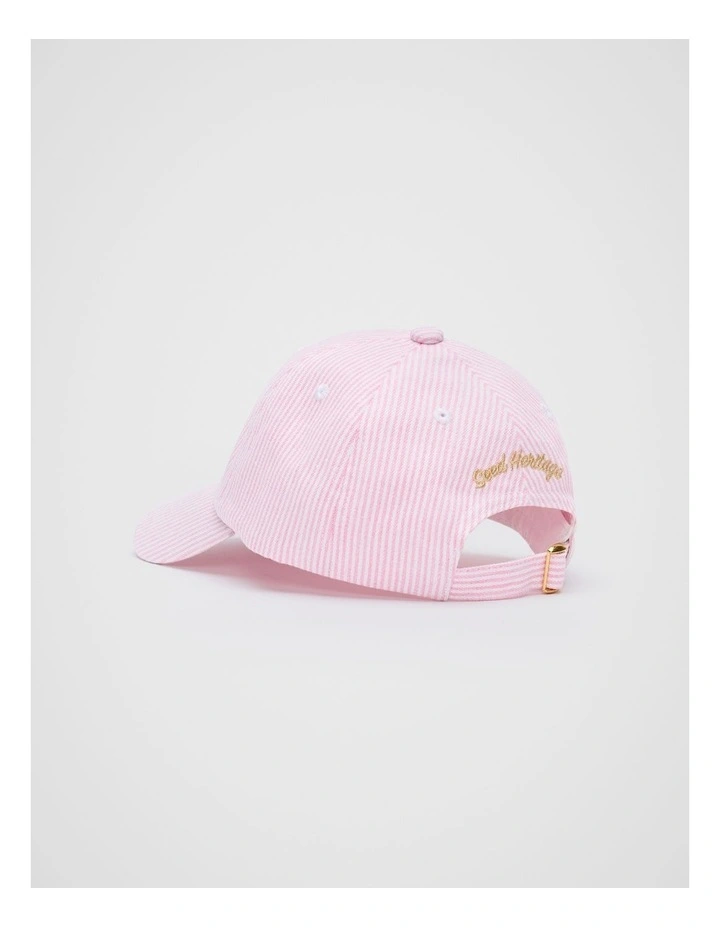 Motif Cap in Pink Stripe image 3
