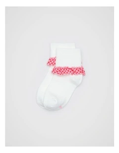 Gingham Frill Socks in Multi