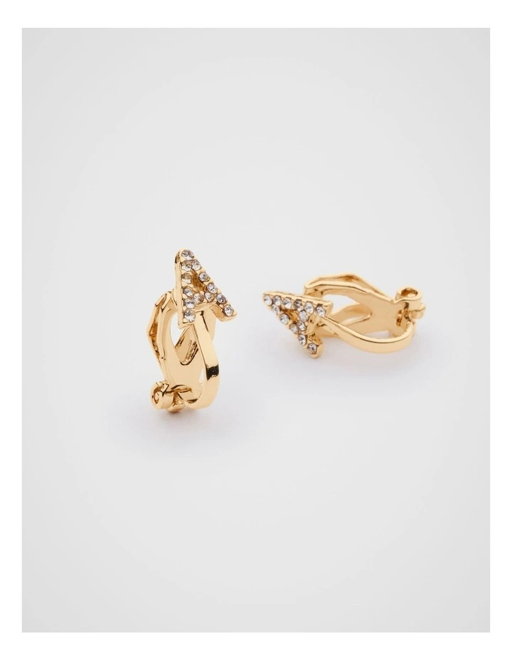 Initial Clip On Earrings - A image 2