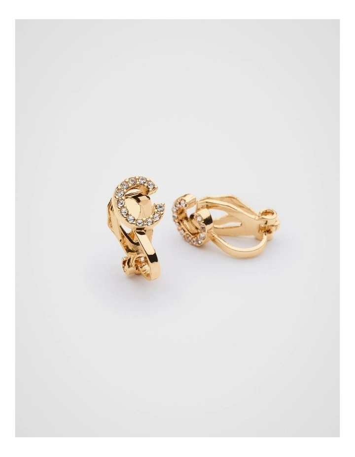 Initial Clip On Earrings - C image 2