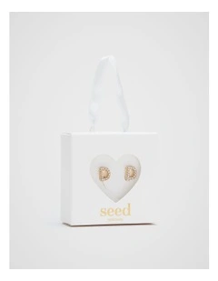 Initial Clip On Earrings - D