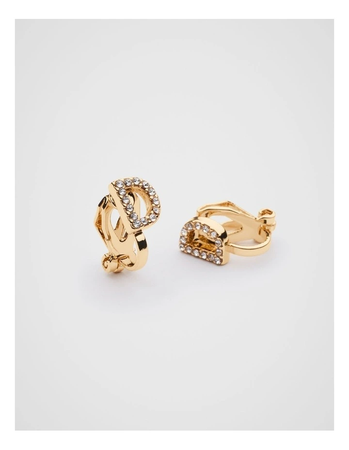 Initial Clip On Earrings - D image 2