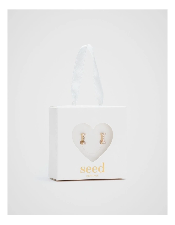 Initial Clip On Earrings - I image 1