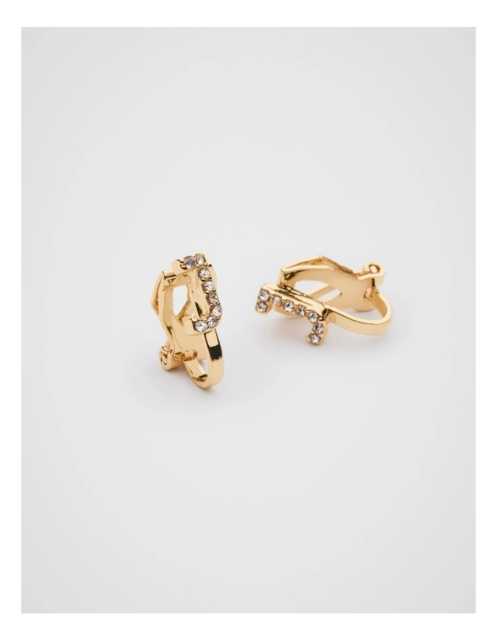 Initial Clip On Earrings - J image 2
