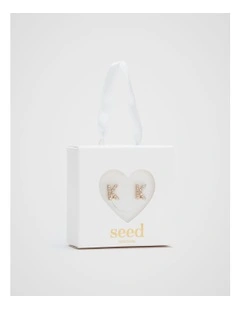 Initial Clip On Earrings - K