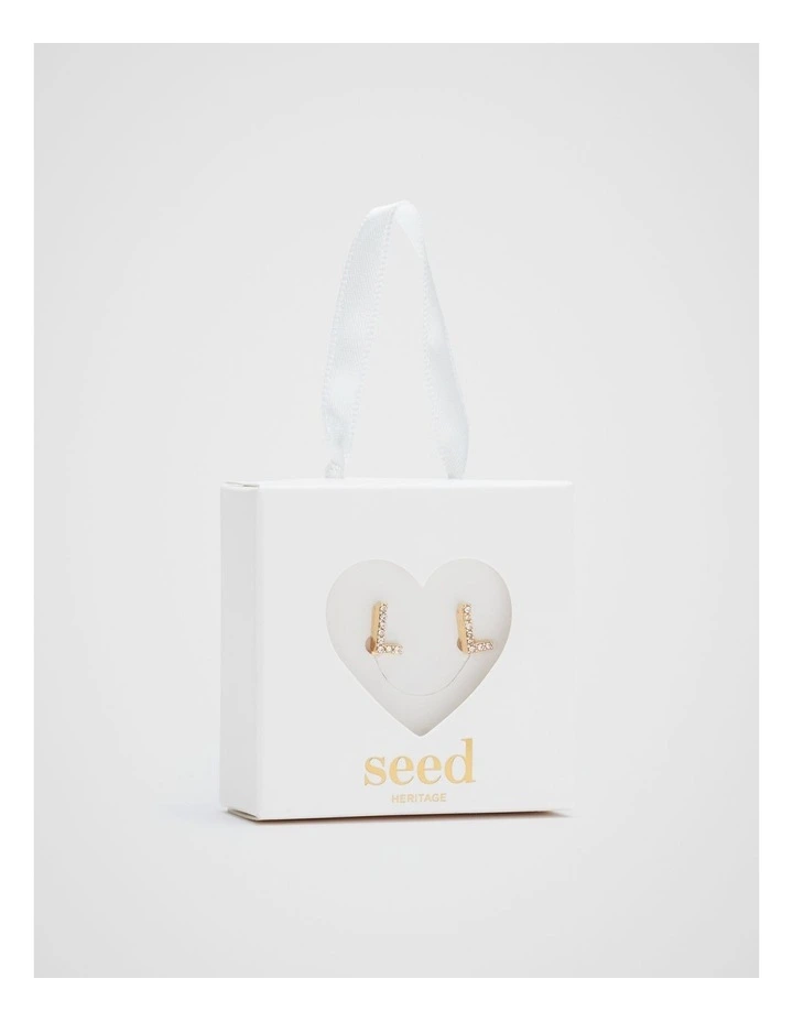 Initial Clip On Earrings - L image 1