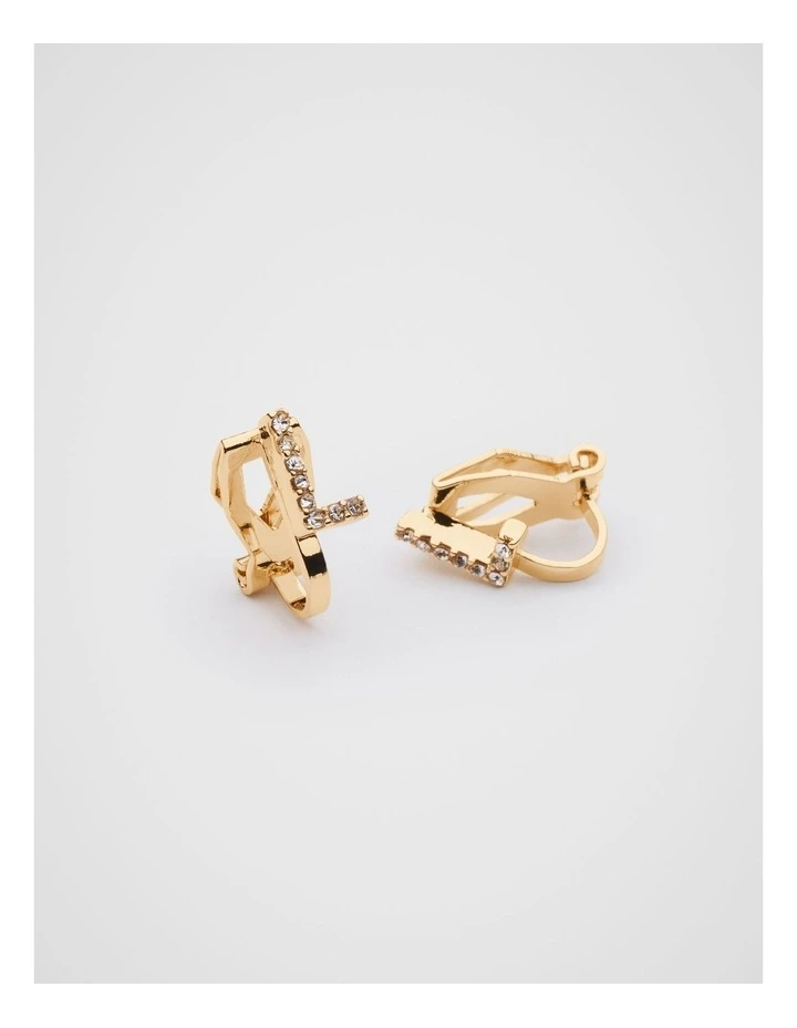 Initial Clip On Earrings - L image 2