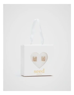 Initial Clip On Earrings - M