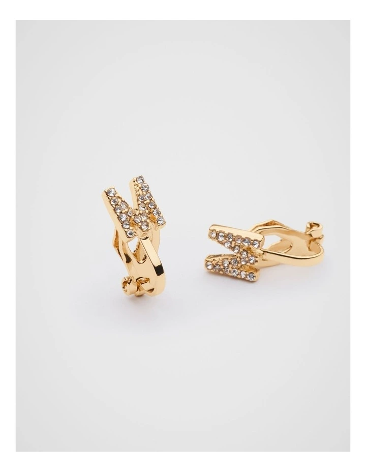 Initial Clip On Earrings - M image 2