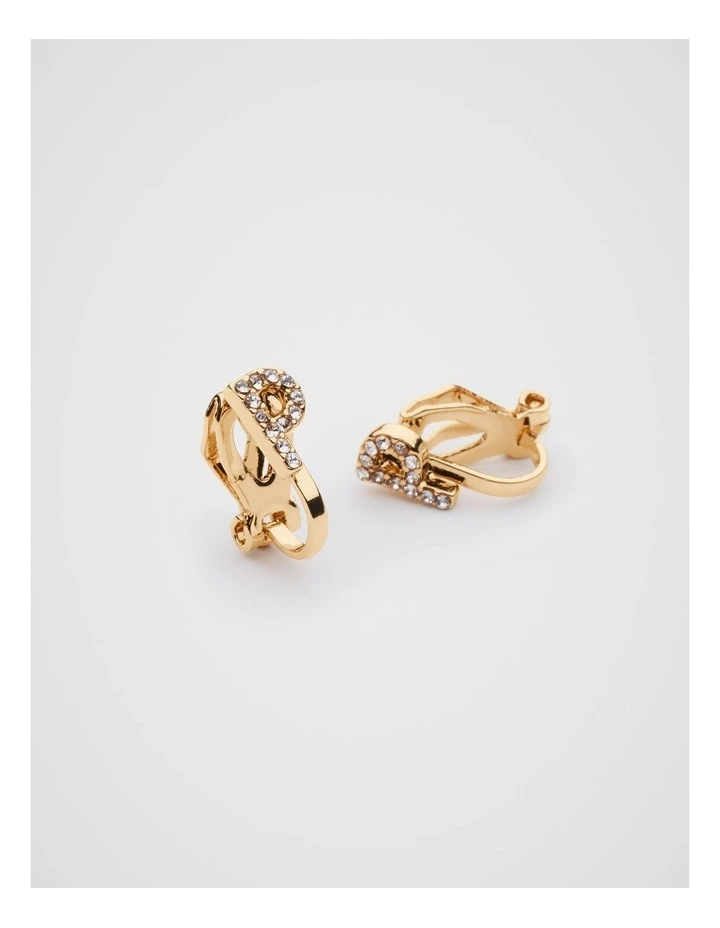 Initial Clip On Earrings - P image 2