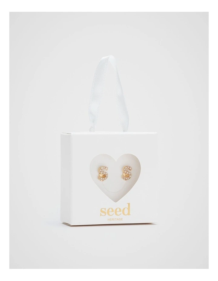 Initial Clip On Earrings - S image 1