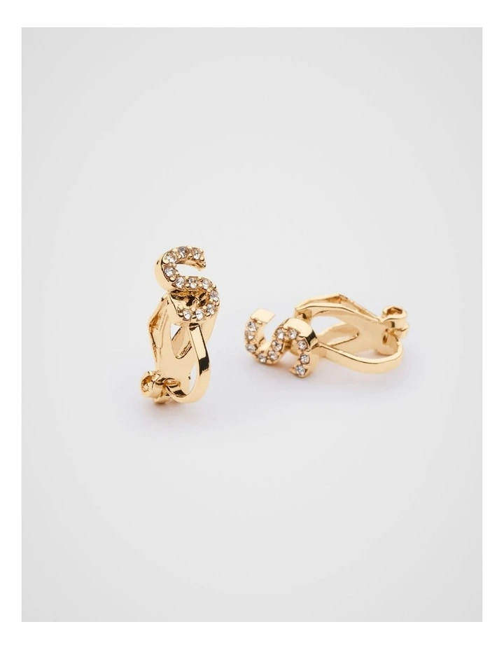 Initial Clip On Earrings - S image 2