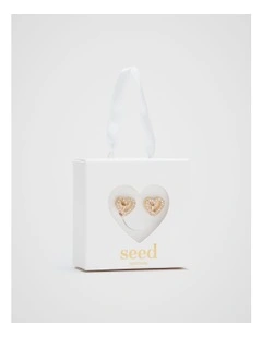 Initial Clip On Earrings - HEART