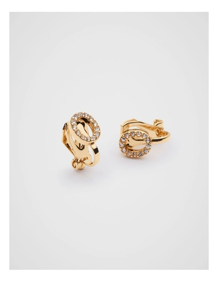 Initial Clip On Earrings - O image 2
