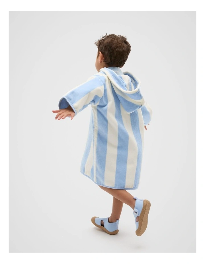 Swim Zip Poncho in Luna Blue Stripe image 2