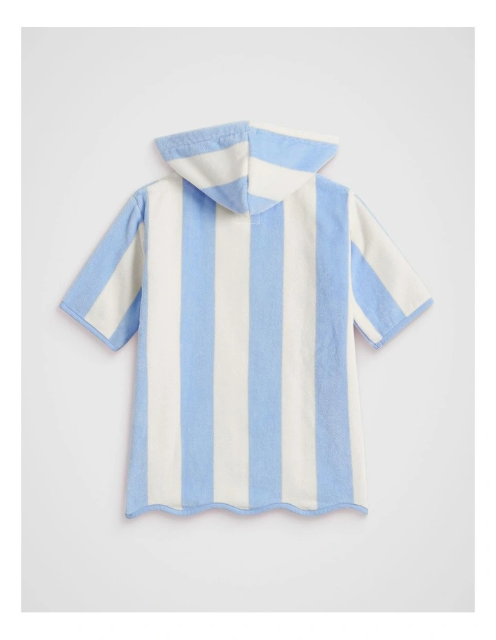 Mini Swim Zip Poncho in Luna Blue Stripe image 2