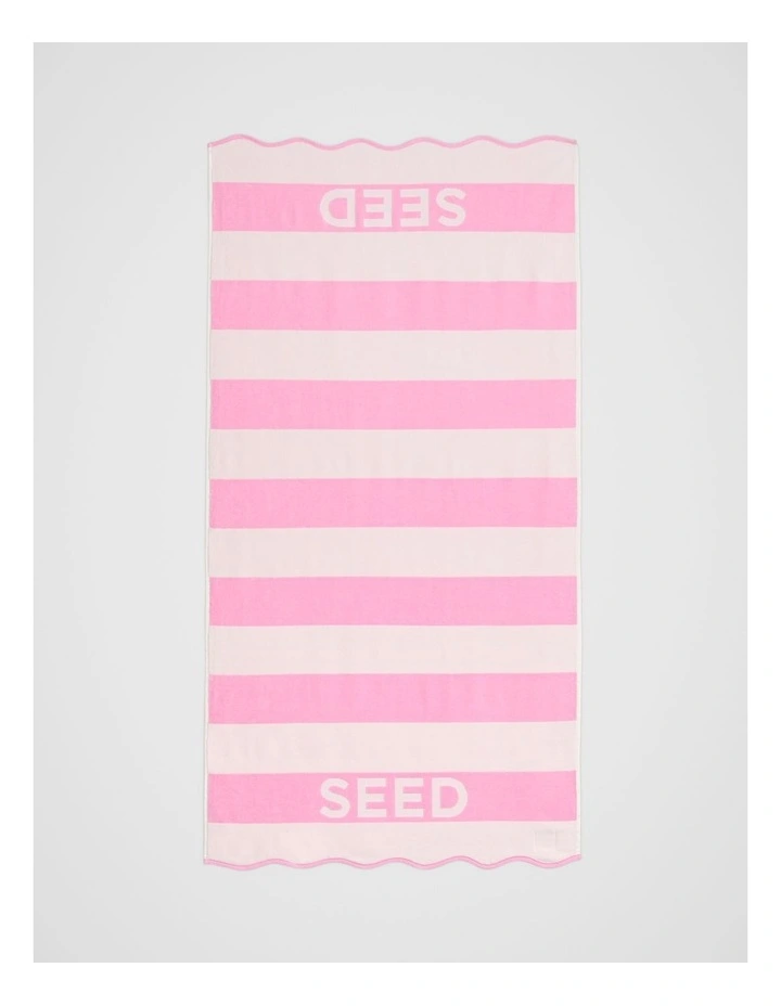 Beach Towel in Candy Pink Stripe image 1