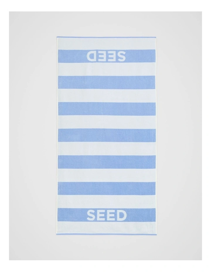 Beach Towel in Luna Blue Stripe image 1