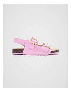 Twin Buckle Slide in Candy Pink