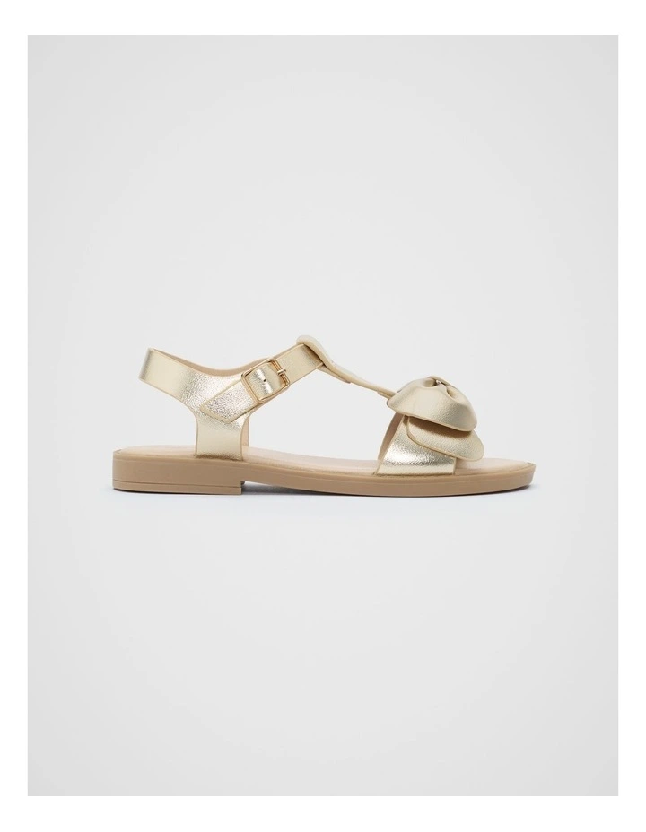 T Bar Bow Sandal in Gold image 1