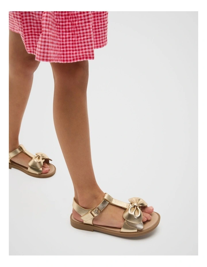 T Bar Bow Sandal in Gold image 2