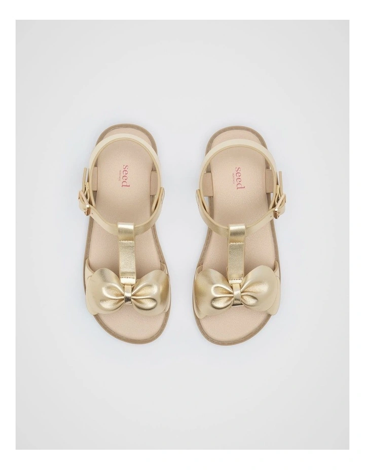 T Bar Bow Sandal in Gold image 3