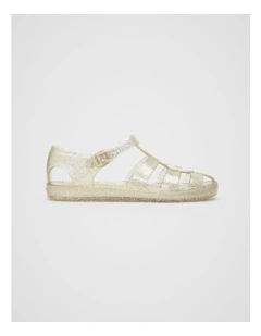 Daisy Jelly Sandal in Gold Glitter