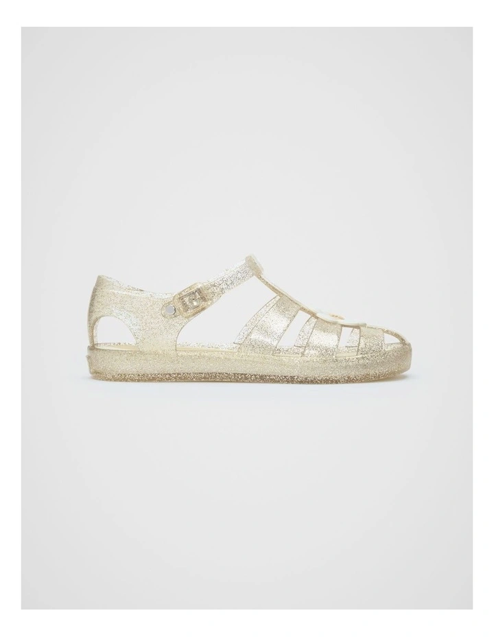 Daisy Jelly Sandal in Gold Glitter image 1