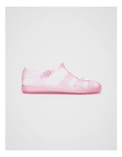 Daisy Jelly Sandal in Pink Glitter