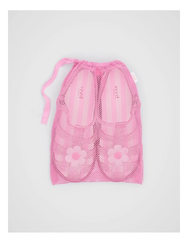 Daisy Jelly Sandal in Pink Glitter image 4