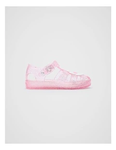 Mini Daisy Jelly Sandal in Pink Glitter