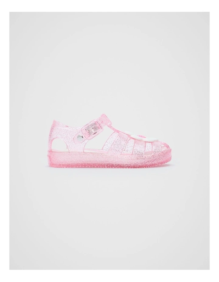 Mini Daisy Jelly Sandal in Pink Glitter image 1