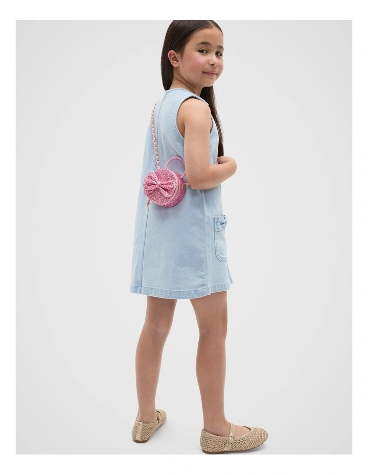 Mini Bow Cross Body Bag in Pink Glitter image 2