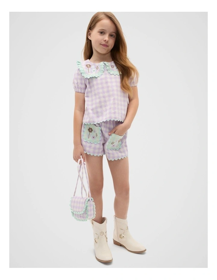 Quilted Ruffle Bag in Multi image 2