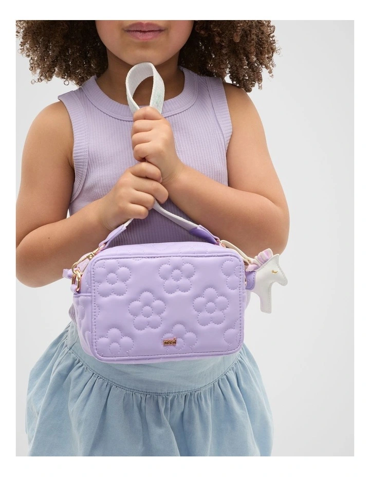 Flower Embroidered Camera Bag in Lavender image 2