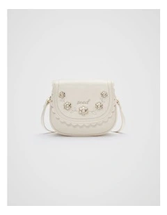 Floral Saddle Bag in Vintage Cream