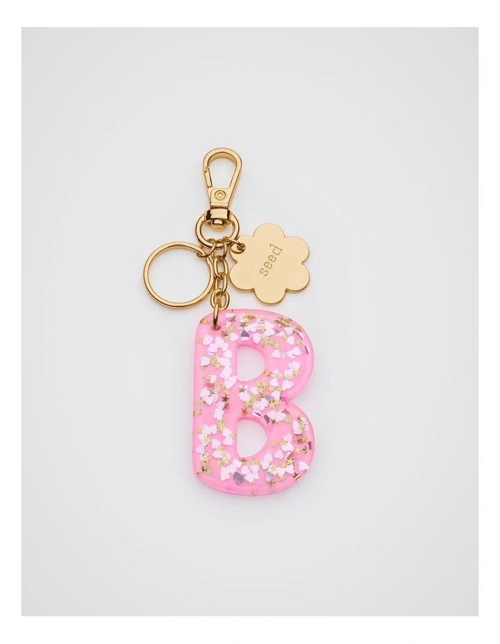 Glitter Initial Bag Charm - B image 1