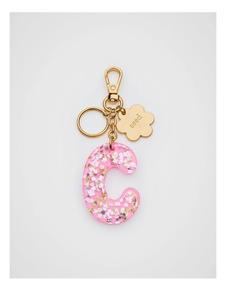 Glitter Initial Bag Charm - C image 1