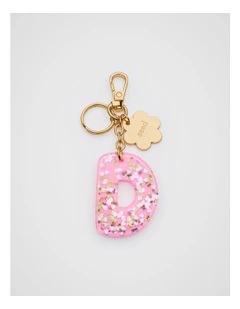 Glitter Initial Bag Charm - D