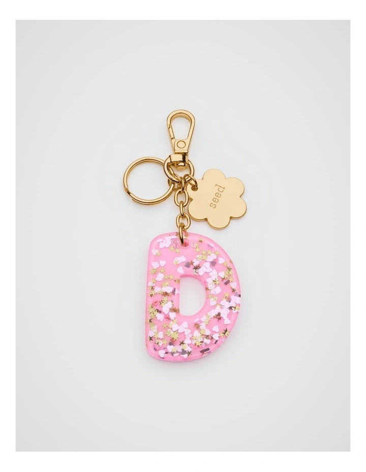 Glitter Initial Bag Charm - D image 1