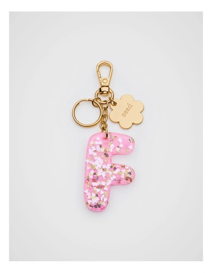 Glitter Initial Bag Charm - F image 1