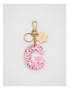 Glitter Initial Bag Charm - G